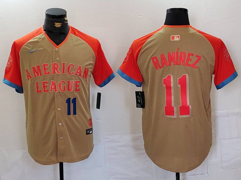 Men Cleveland Indians #11 Ramirez Orange All star 2024 Nike MLB Jersey style 4->los angeles dodgers->MLB Jersey